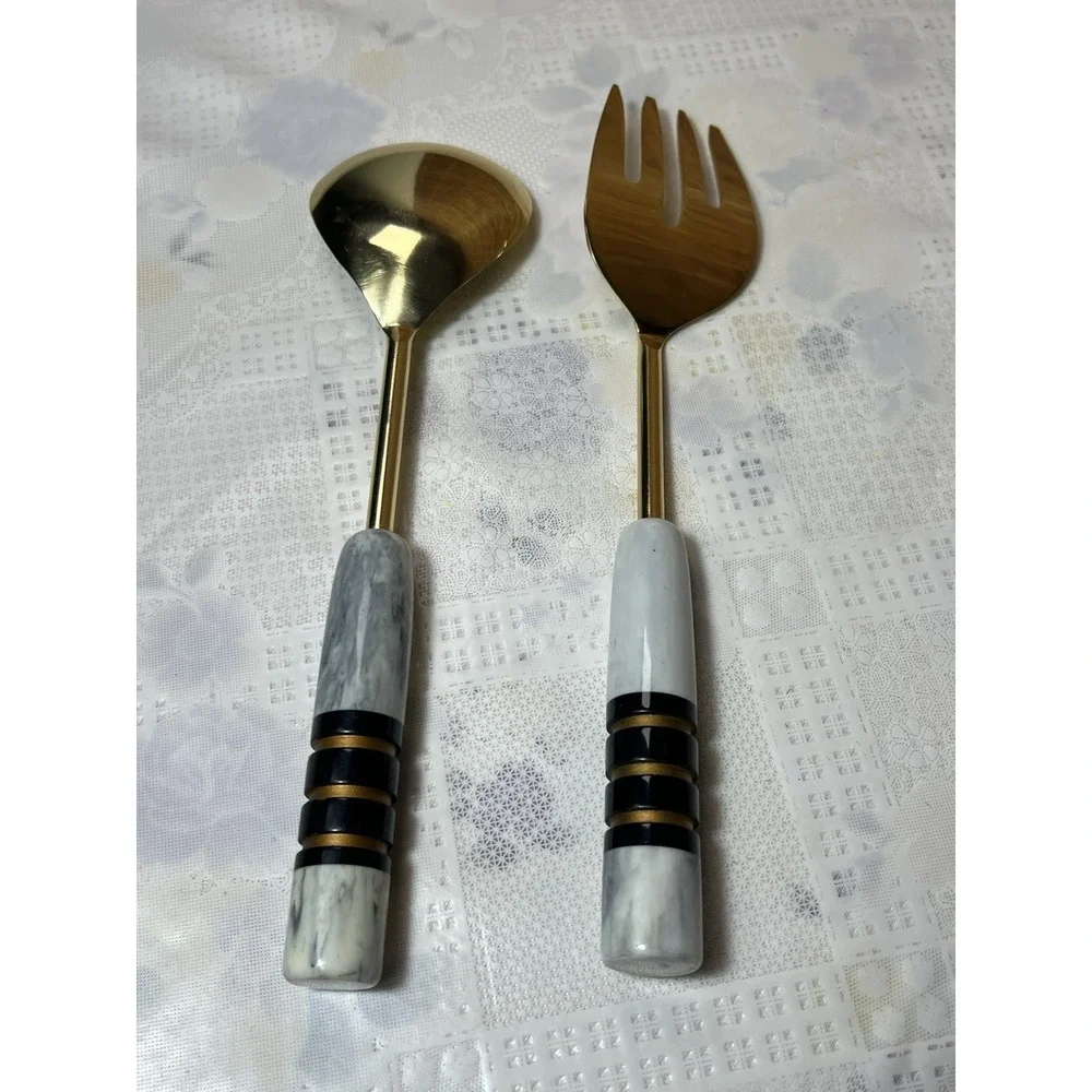 tiramisu Gold Plated‎ Metal & Resin Salad Set 2 Pieces